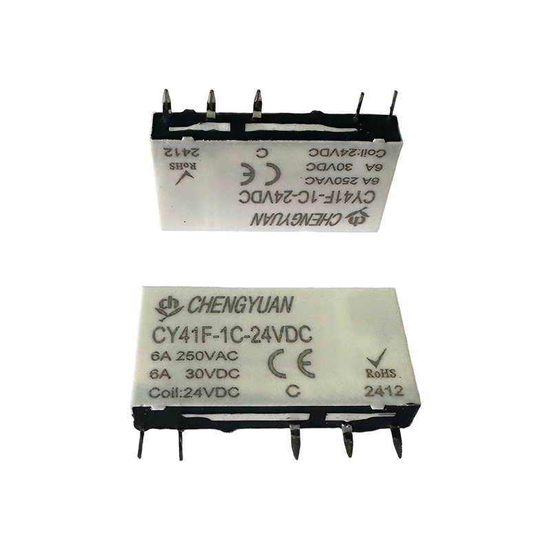CY41F-relais, slank stroomrelais, 41F-relais, signaalrelais, 5-pins PCB 6A klein relais.