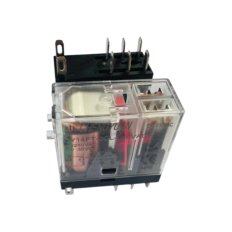 CY14FT-2CL relais, DPDT-relais, 14F breed voetrelais, 8A 5PIN vermogensrelais.