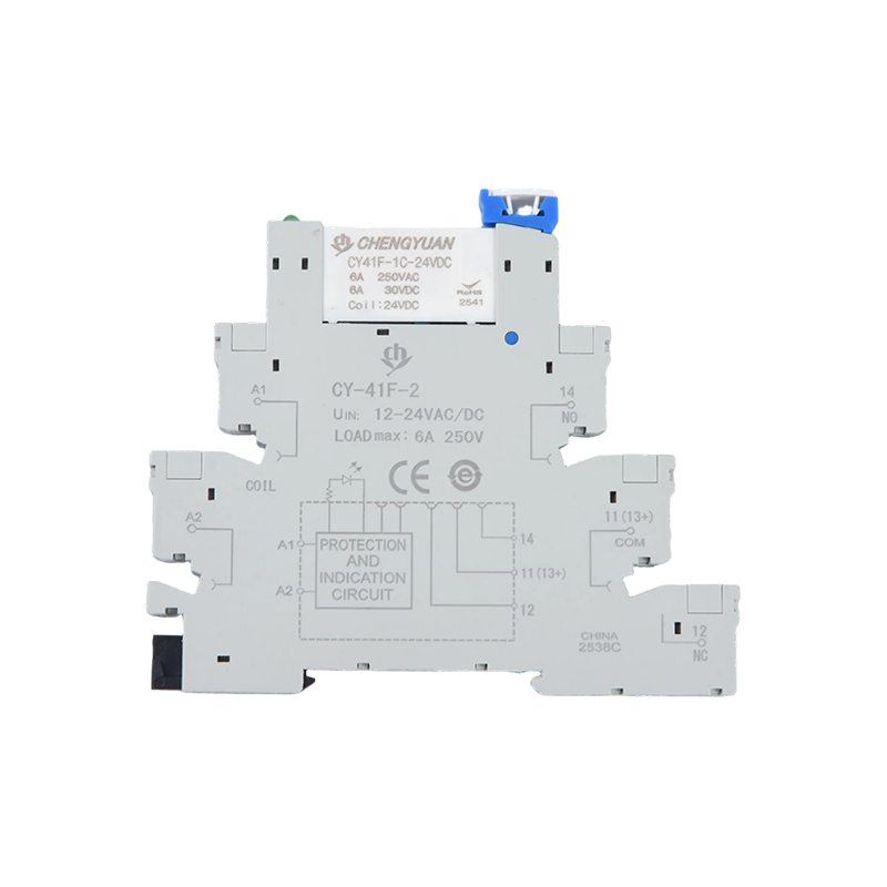M41F relaismodule, 41F railrelaismodule, 41F slanke relaismodule beveiligingscircuit 6A.